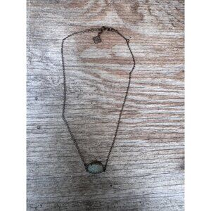 Kendra Scott Elisa Druzy Quartz Pendant Necklace Adjustable Chain Intricate Meta